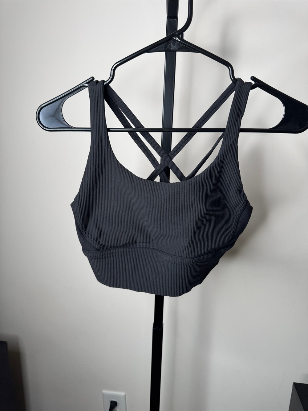 lululemon athletica Black Ribbed Crisscross Sports Bra